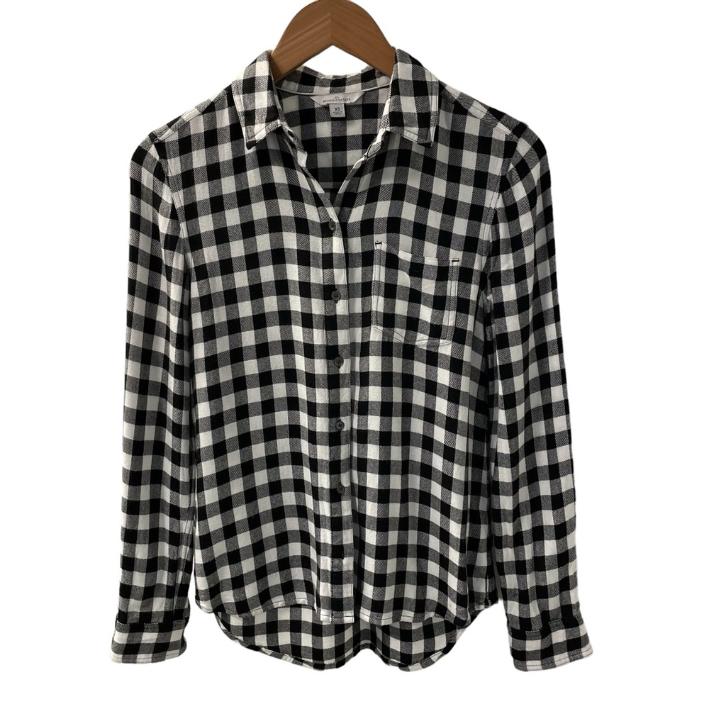 LL BEAN SIGNATURE PLAID Rayon Button Up Shirt, Size Extra Small, Super Soft